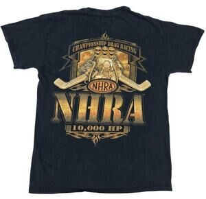 NHRA Championship Drag Racing T-Shirt Black Biker Moto Streetwear Adult Medium